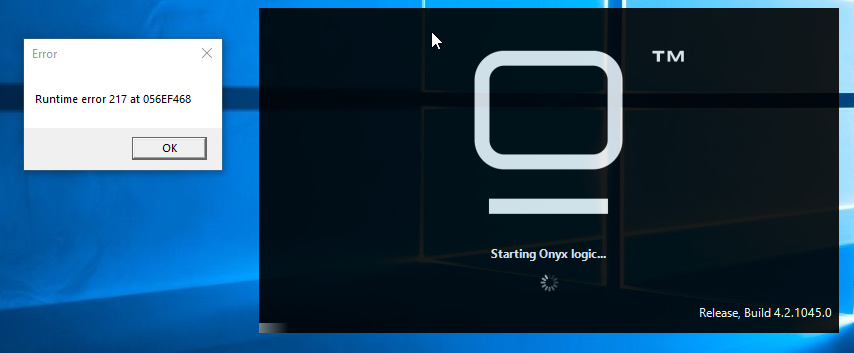 4.2.1045 error on startup - Installers and Operating Systems 